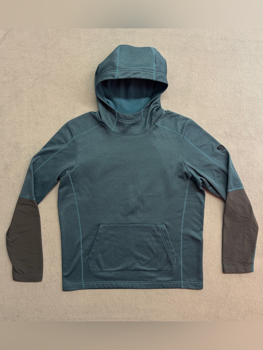 Mountain Hardwear Fleece Hoodie Medium Men's Pullover Blue Outdoor Hiking